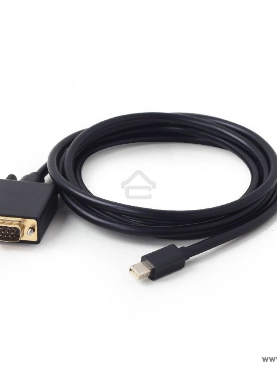 Кабель Cablexpert mDP-VGA, 20M/15M, 1.8м, черный, позол.разъемы, пакет (CC-mDPM-VGAM-6)