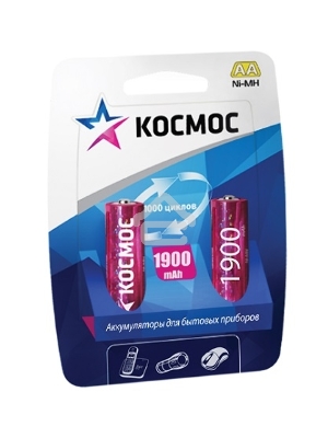 Аккумулятор Космос R6 NI-MH, 1900 мАч, 2 BL  (блист.2шт)