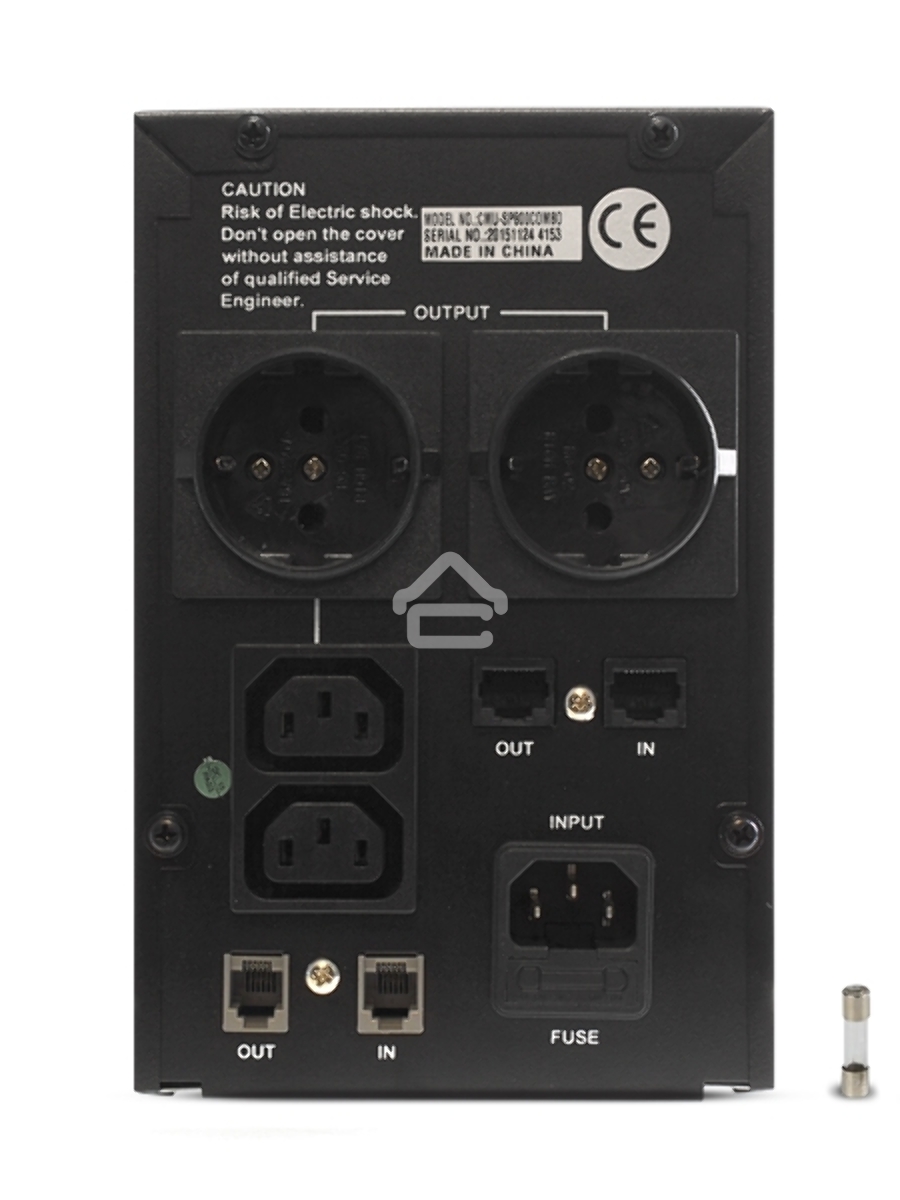 Источник бесперебойного питания CROWN ИБП CMU-SP800 COMBO {800VA металл,1x12V/9AH, розетки 2*IEC + 2*EURO} CM000001494