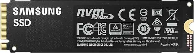Накопитель SSD Samsung 980 PRO, 1TB, PCIe 4.0 x4, M.2 2280, NVMe, R/W 7000/5000