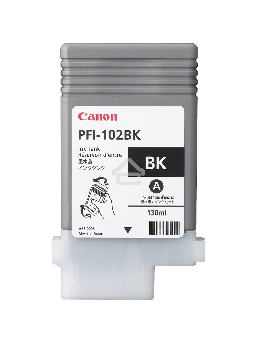 Картридж струйный Canon PFI-102Bk (0895B001) черный (130 мл.) для Canon iPF605, iPF610, iPF650, iPF655, iPF710, iPF750, iPF755, LP17, iPF510