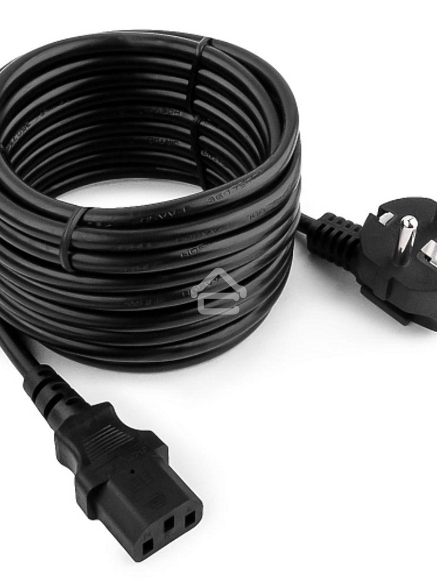 Кабель Gembird Power 250V 10A EUR, VDE Кабель питания сетевой, Евровилка, заземление, 5m (PC-186-VDE-5M)