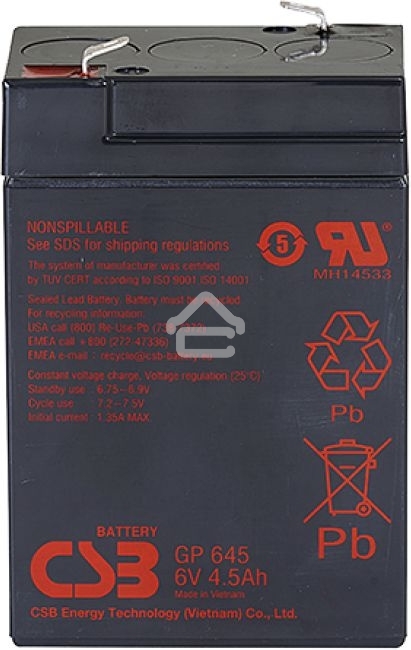 Батарея CSB GP 645 (6V, 4.5Ah)