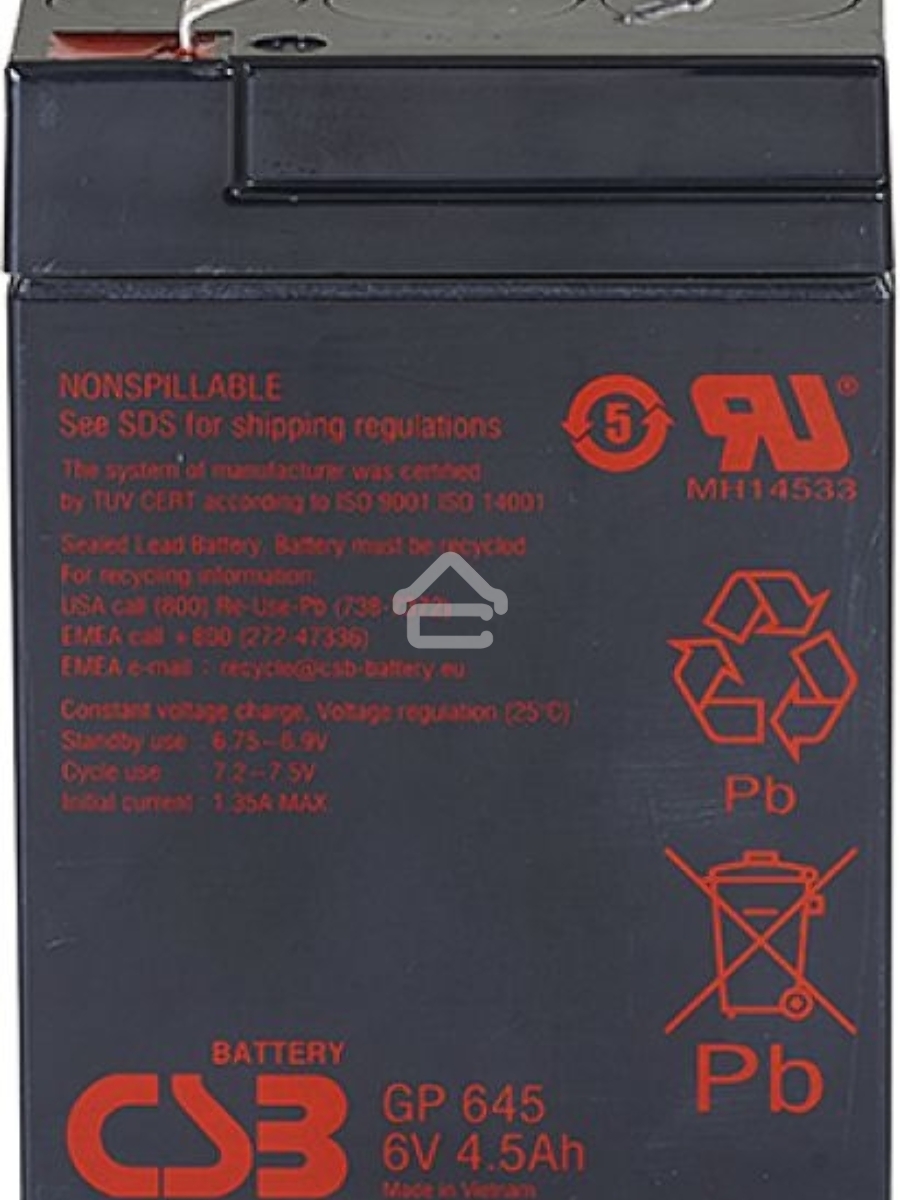 Батарея CSB GP 645 (6V, 4.5Ah)