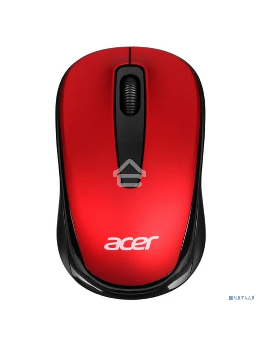 Мышь беспроводная Acer OMR136 красный, 1000 dpi, радиоканал, USB, кнопки - 3