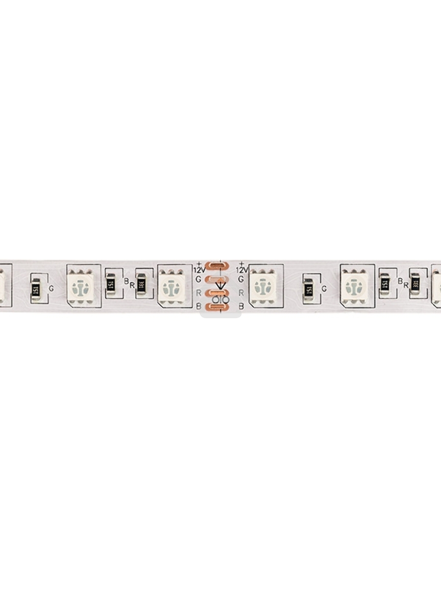 Лента LED открытая, 10 мм, IP23, SMD 5050, 60 LED/m, 12 V, цвет свечения RGB