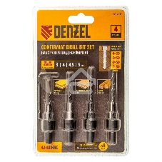 Набор сверл под конфирмат Denzel 3-5 мм, 4 шт