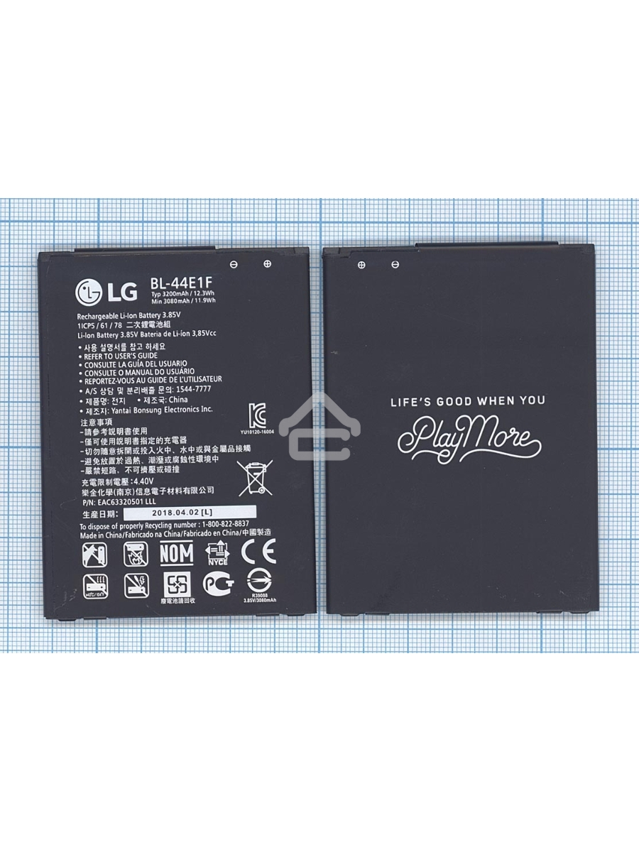 Аккумуляторная батарея BL-44E1F для LG F800,VS995 3200mAh / 12.32Wh 3,85V