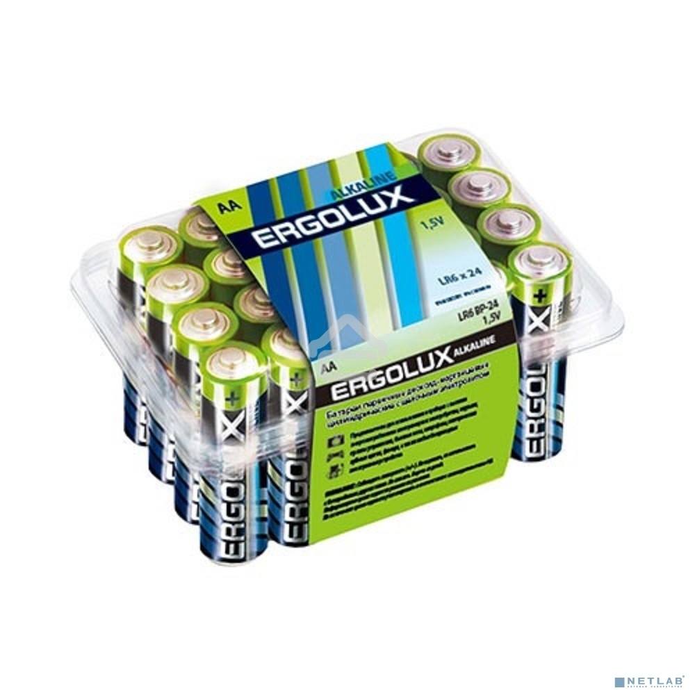 Элемент питания алкалиновый Ergolux LR6 Alkaline BP-24 (уп.24шт)
