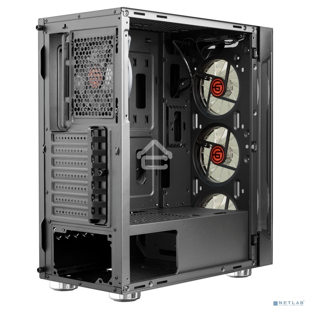 Компьютерный корпус Ginzzu CL280 FAN 12CM RGb*4 USB3.0 Window