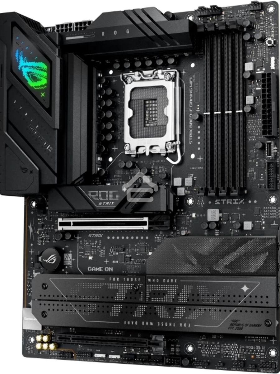 Материнская плата ASUS ROG STRIX B860-F GAMING WIFI, LGA 1851, Intel B860, 4xDDR5, 4xSATA, 4xM.2, 1xPCIe 5.0 x16, 1xPCIe 4.0 x16, 1xDP, 1xHDMI, 1x 2.5Gb LAN, 1xUSB 20Gbps, 1xUSB 10Gbps, 6xUSB-A 5Gbps, 2xUSB 2.0, 3x3.5 мм, 7.1, ATX