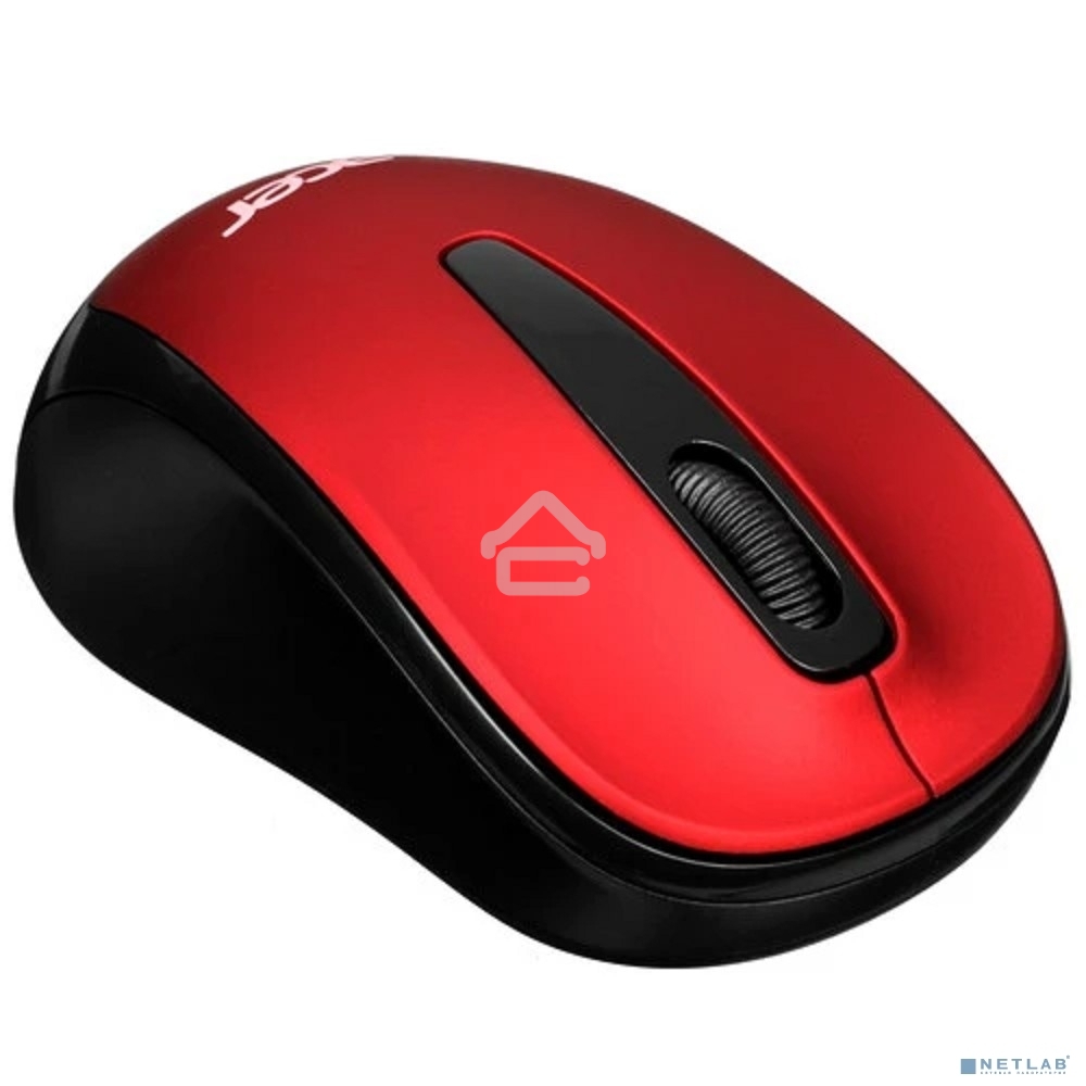 Мышь беспроводная Acer OMR136 красный, 1000 dpi, радиоканал, USB, кнопки - 3