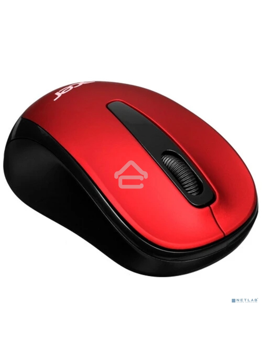 Мышь беспроводная Acer OMR136 красный, 1000 dpi, радиоканал, USB, кнопки - 3