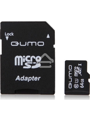 Флэш карта QUMO QM64GMICSDXC10U1 64Gb MicroSDXC Class 10 UHS-I, SD adapter