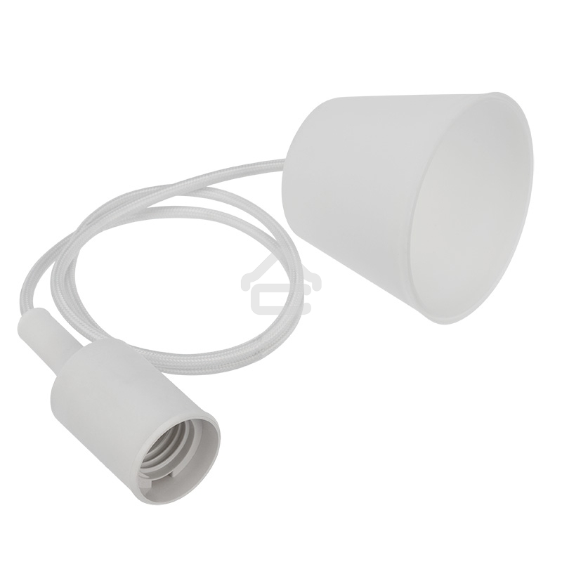 Патрон E27 силиконовый со шнуром 1 м белый Rexant