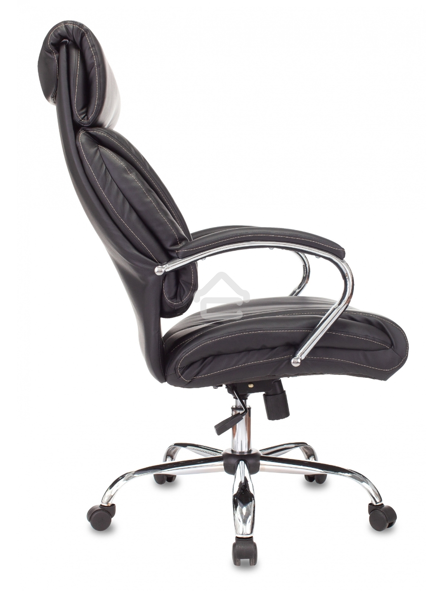 Кресло руководителя Бюрократ T-9904NSL Leather Venge Black черный, искусственная кожа, крестовина металл хром