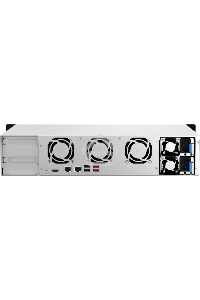 Сетевое хранилище SMB QNAP TS-873AeU-RP-4G NAS 8 HDD trays, 2x 2.5 GbE. 64-bit 4-core AMD V1500B 2,2 GHz, 4 GB. RAM (1*4 GB) up to 32GB (2*16 GB), 2 x M2 2280 (PCIe Gen3 x 1), 2xPSU W/o rail kit RAIL-B02