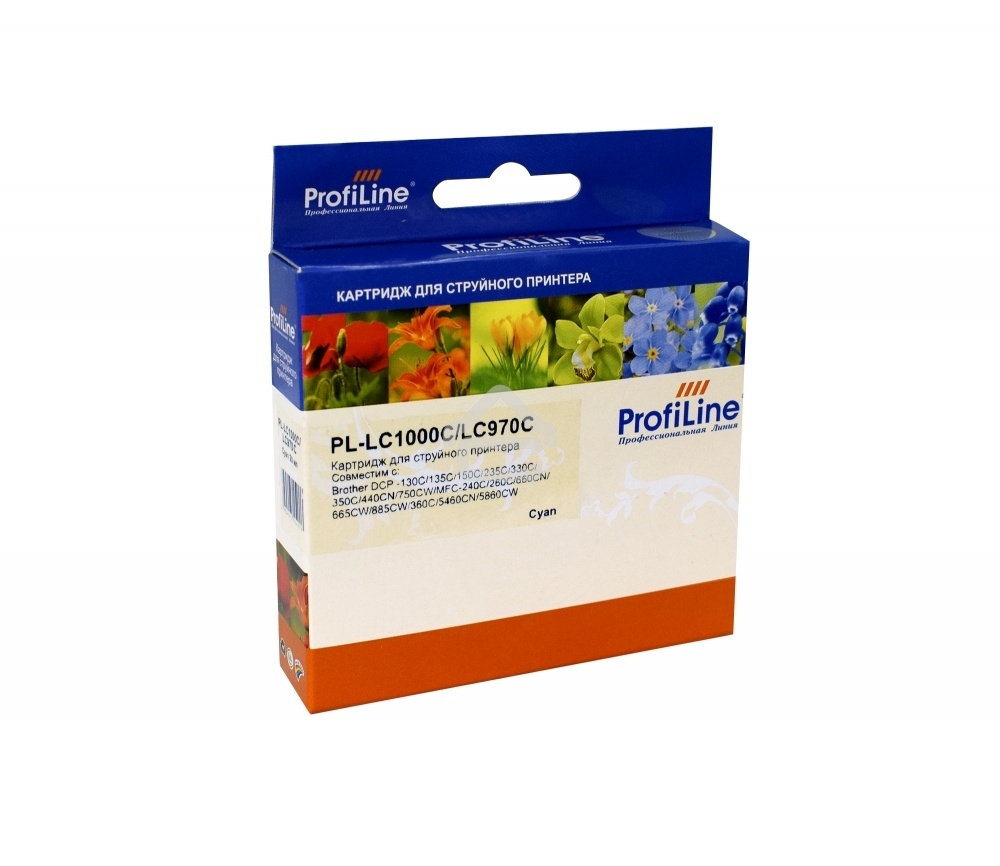 Картридж струйный ProfiLine PL-LC1000C/LC970BC для принтеров Brother DCP -130C/135C/150C/235C/330C/350C/440CN/750CW/MFC-240C/260C/660CN/665CW/885CW/360C/5460CN/5860CW 20 мл Cyan