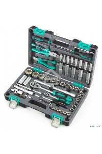 Набор инструментов STELS 14108  1/2'' 1/4'' CrV пластиковый кейс  69 предм.