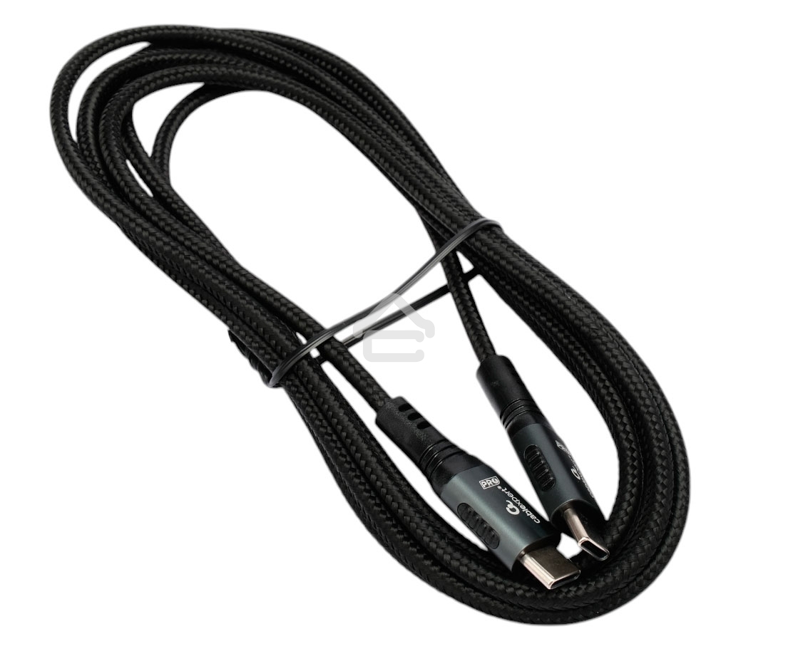 Кабель USB2.0 Cablexpert ССP-USB2.0-240W-2M Type-C/Type-C, 5А, 240Вт, PD3.1/QC4.0, медь, алюминиевые коннекторы, оплетка, 2м, черный, пакет