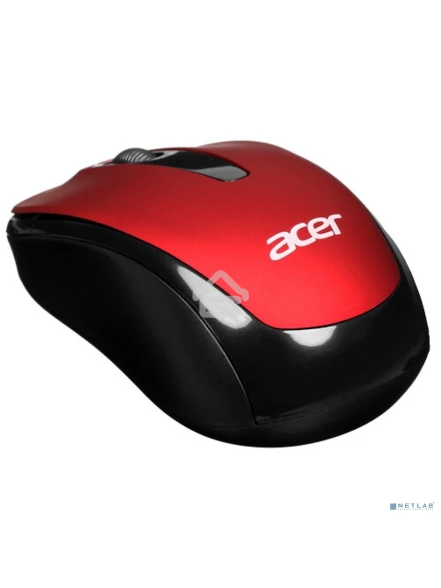 Мышь беспроводная Acer OMR136 красный, 1000 dpi, радиоканал, USB, кнопки - 3