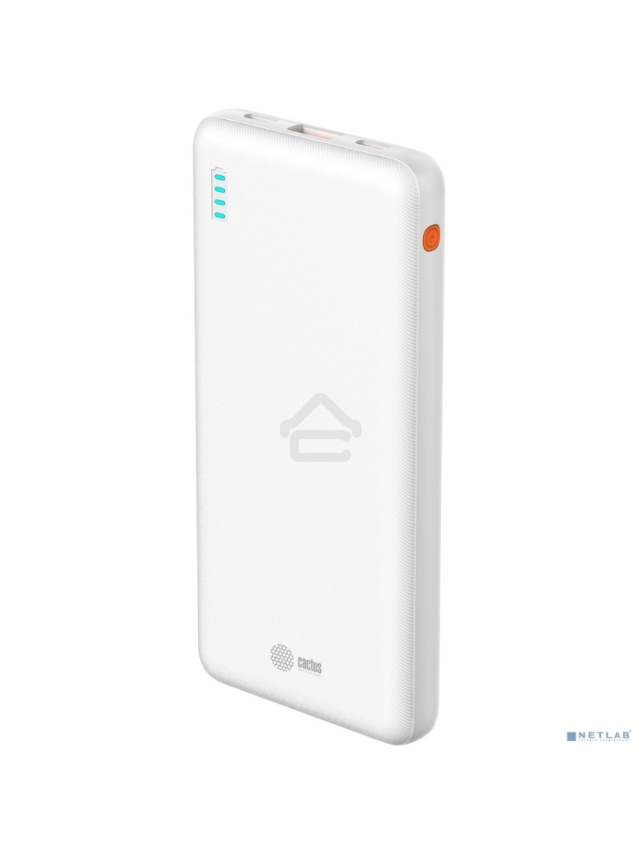 Мобильный аккумулятор Cactus CS-PBFSBA-10000 10000mAh 4.5A USB-A/2xUSB-C белый