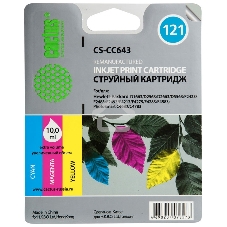 Картридж струйный Cactus CS-CC643 №121 многоцветный (9 мл.) для HP DJ D1663/D2563/D2663/D5563/F2423/F2483/F2493/F4213/F4275/F4283/F4583/PS C4683/C4783