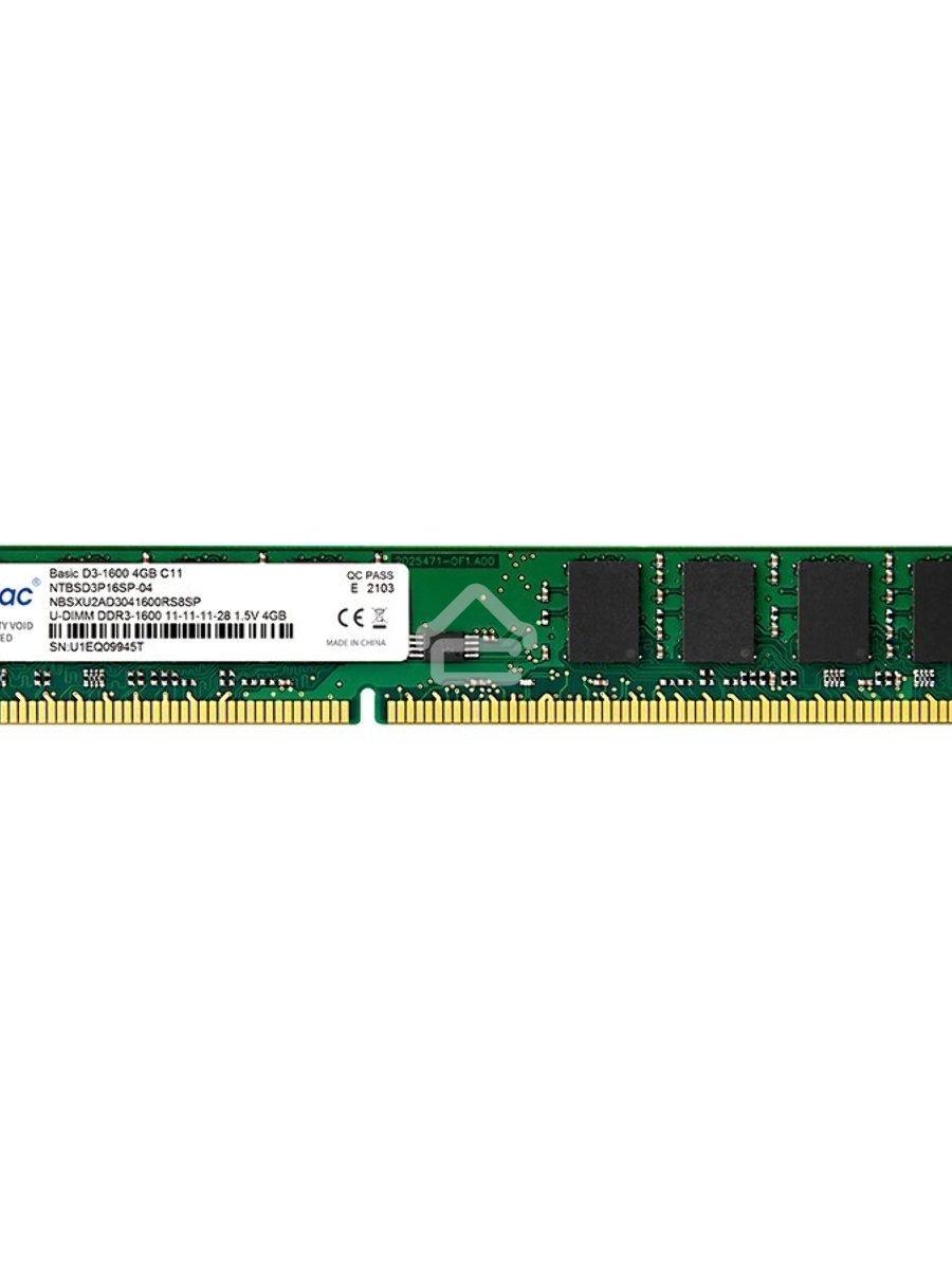 Оперативная память NETAC Basic, DDR3, 4GB (1x4GB), 1600MHz, CL11, DIMM