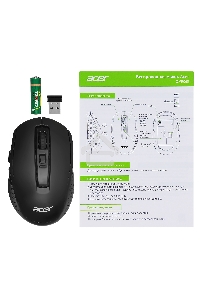 Мышь беспроводная Acer OMR060 черный, 1600 dpi, радиоканал, USB, кнопки - 6