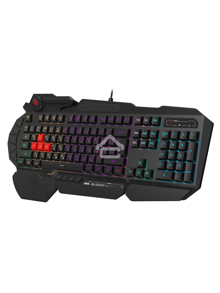 Клавиатура A4Tech Bloody B310N черный USB Multimedia for gamer LED (подставка для запястий) (B310N)