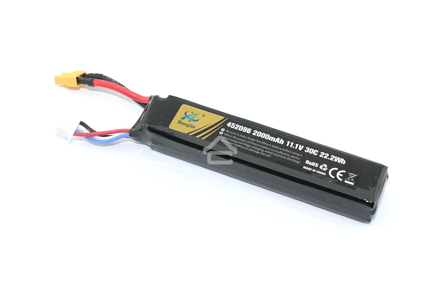 Портативный аккумулятор Li-Pol 11.1v 452096 2000mah разъем XT30-Plug