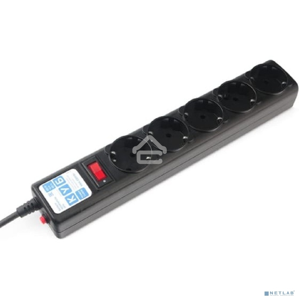 Сетевой фильтр Powercube SPG5-10M 10 м, 5 розеток, черный, коробка