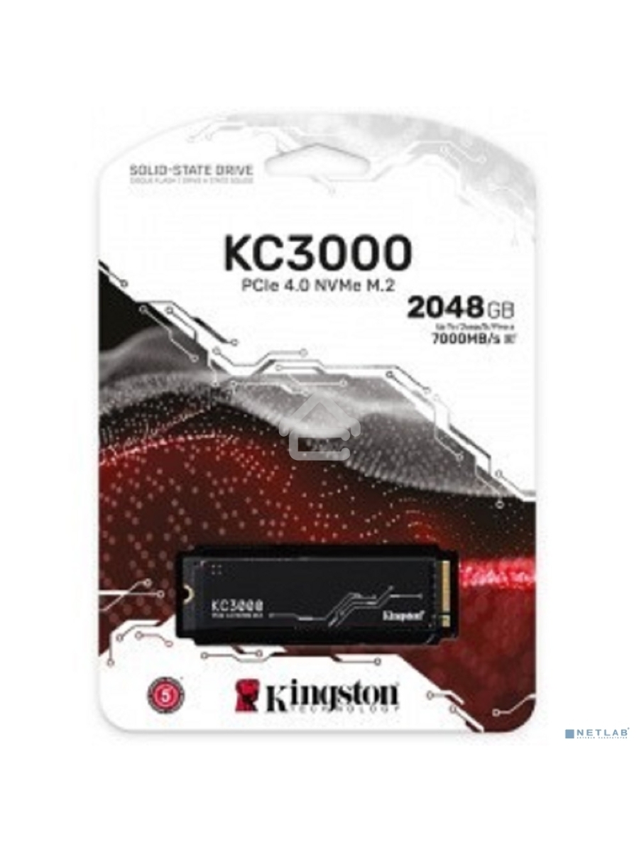 Накопитель SSD Kingston KC3000, 2Tb, PCIe 4.0 x4, M.2 2280, NVMe, R/W 7000/7000, с радиатором