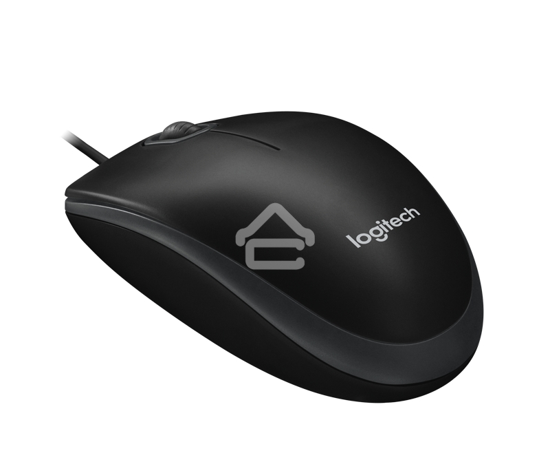 Мышь проводная Logitech B100 черный, 1000 dpi, USB, кнопки - 3