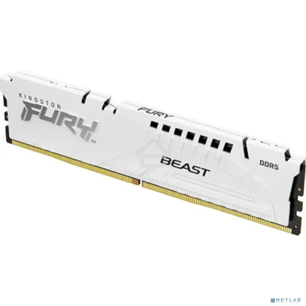 Оперативная память Kingston Fury Beast, DDR5, 16Gb (1x16GB), 5600MHz, CL36, DIMM, с радиаторами, белый