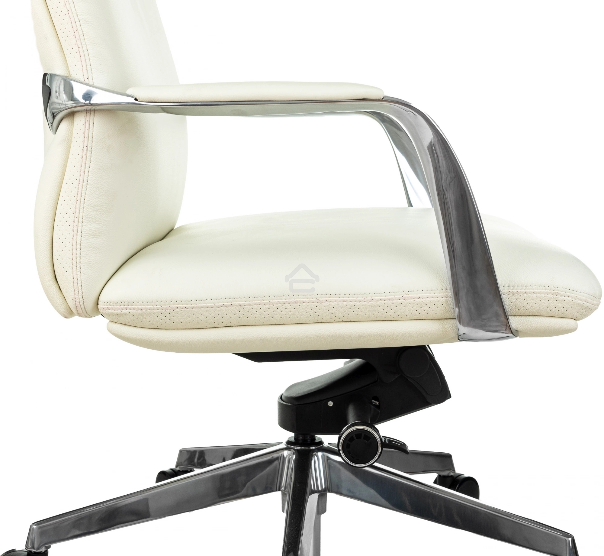 Кресло руководителя Бюрократ VEGA белый, кожа, крестов. алюминий