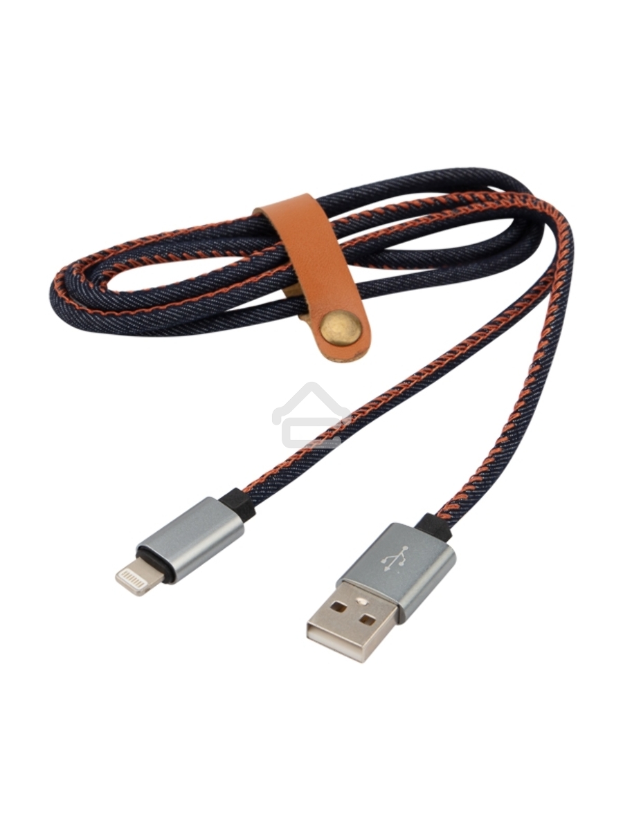 Кабель Rexant (18-4248) USB кабель для iPhone 5/6/7 моделей, шнур в джинсовой оплетке 