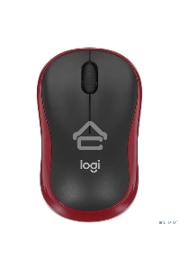 Мышь беспроводная Logitech M185, красный, 1000 dpi, радиоканал, USB, кнопки - 3
