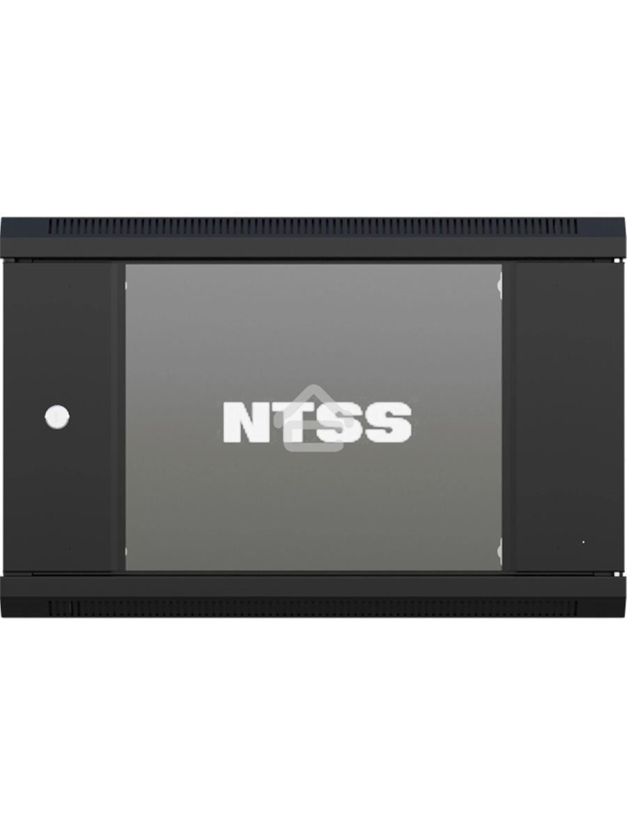 Шкаф коммутационный NTSS NTSS-W12U6045GS (NTSS-W12U6045GS-BL) настенный 12U 570x450мм пер.дв.стекл 60кг черный 350мм 22.2кг 220град. 635мм IP20 сталь