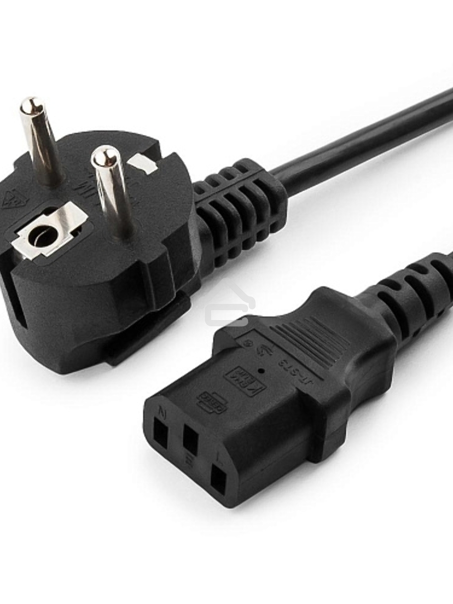 Кабель Gembird Power 250V 10A EUR, VDE Кабель питания сетевой, Евровилка, заземление, 5m (PC-186-VDE-5M)