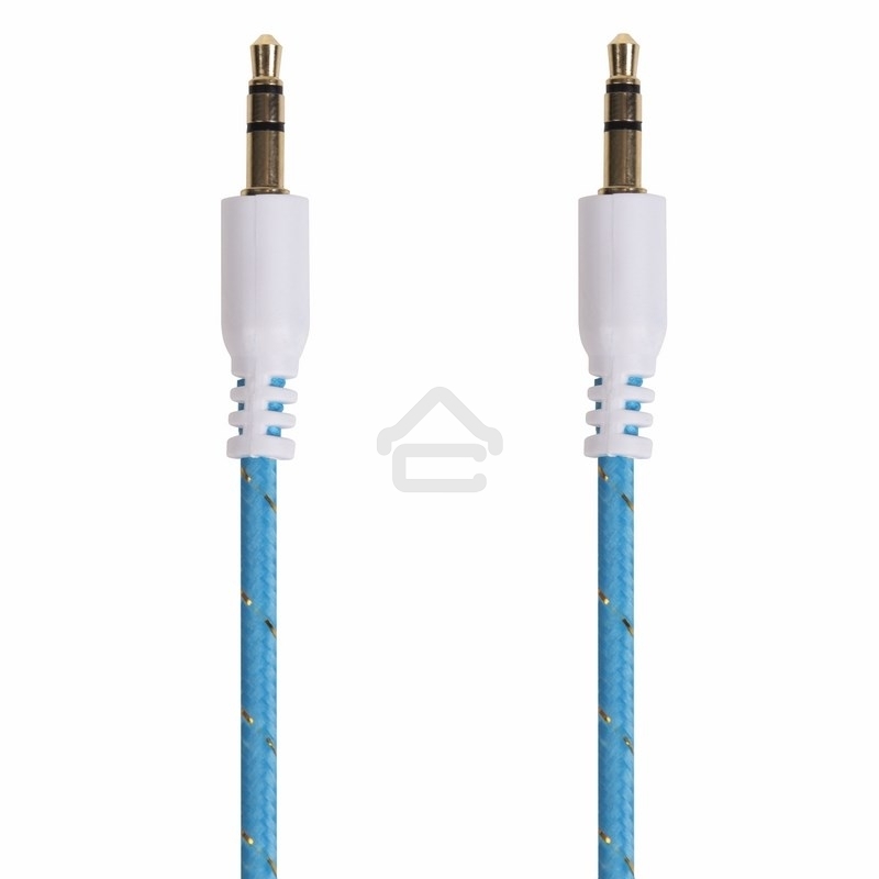 Аудиокабель AUX Rexant 3.5 мм в тканевой оплетке 1 м синий