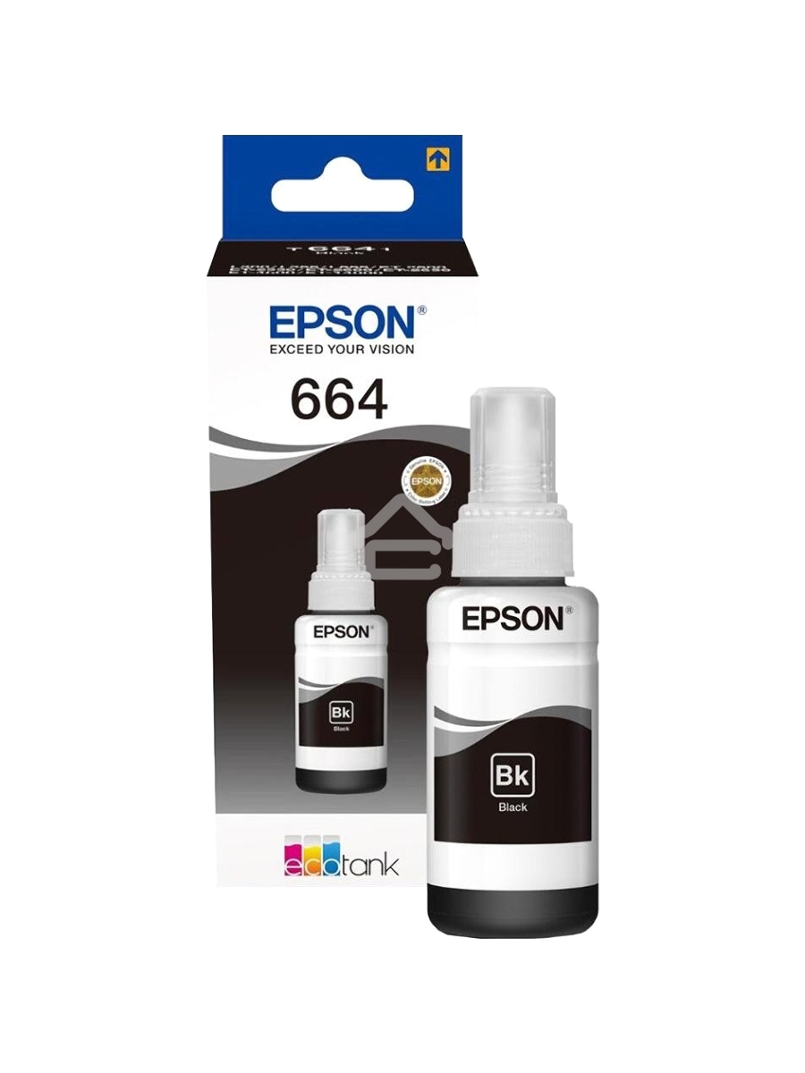 Чернила Epson T6641 (C13T66414A) черный (70 мл.) для L100/L110/L120/L132/ L200/L210/L222/ L300/L312/L350/L355/L362/L366/ L456/L550/L555/L1300