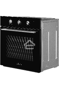 Духовой шкаф MONSHER MOE 6062 Noir, 5 режимов работы, объем духовки 58 л., утапливаемые переключатели, механический таймер, 2 стекла в дверце, энергоэффективность А, цвет: черный,фурнитура серебряная