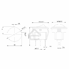 Выключатель клавишный Rexant круглый 250V 3А (3с) ON-OFF синий с подсветкой Micro