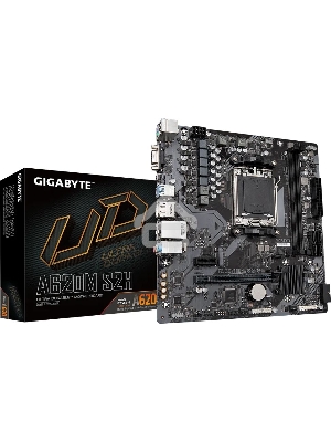 Материнская плата Gigabyte A620M S2H, Micro-ATX, AM5, AMD A620, 2xDDR5, 4xSATA, 1xM.2, 1xPCI-E 4.0 x16, 1xDP, 1xHDMI, 1xVGA, 1x1Gb LAN, 2xUSB 3.2 Gen 1, 4xUSB 2.0, 3x3.5mm, 7.1, mATX