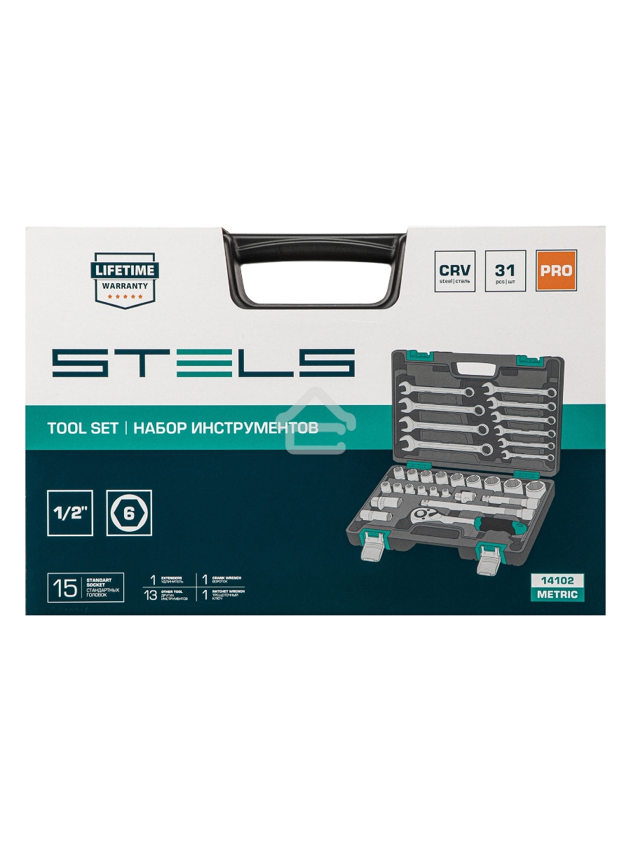 Набор инструментов STELS 141021/2'' CrV пластиковый кейс 31 предм.