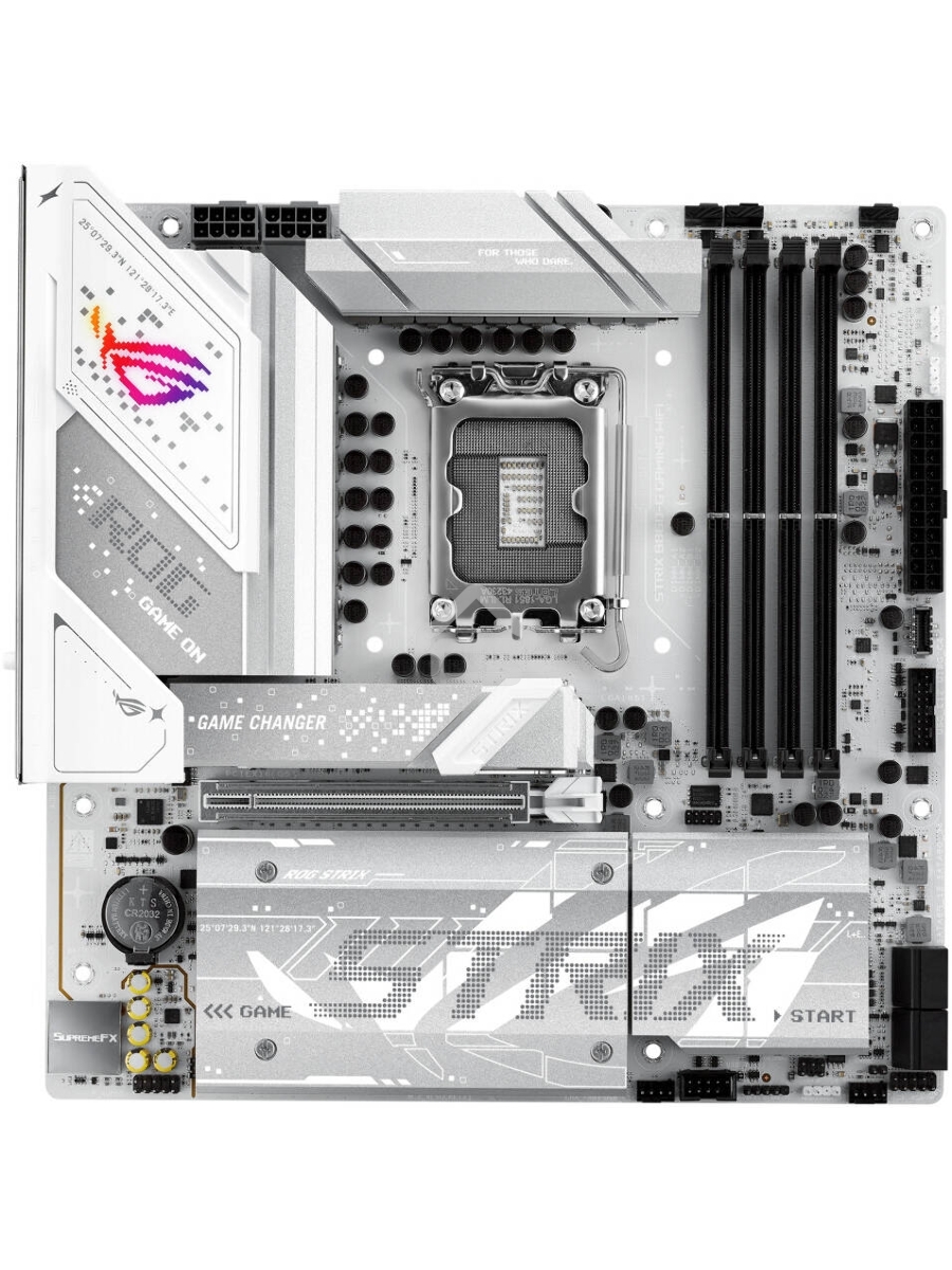 Материнская плата ASUS ROG STRIX B860-G GAMING WIFI, LGA 1851, Intel B860, 4xDDR5, 4xSATA, 4xM.2, 1xPCIe 5.0 x16, 1xDP, 1xHDMI, 1xThunderbolt 4, 1x 2.5Gb LAN, 1xUSB-C 20Gbps, 1xUSB-A 10Gbps, 3xUSB-A 5Gbps, 4xUSB-A 2.0, 2x3.5 мм, 7.1, mATX