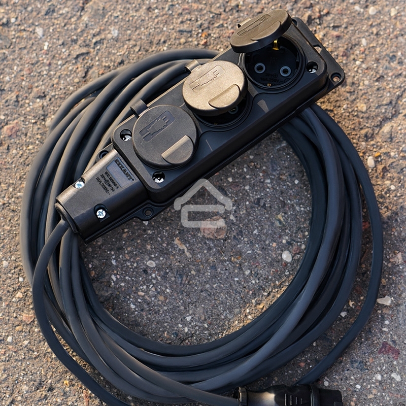 Удлинитель-шнур Rexant КГ 3х1.5, 10 м, 3 гнезда, морозостойкий, с/з, 16 А, 3500 Вт, IP44 (Сделано в России)