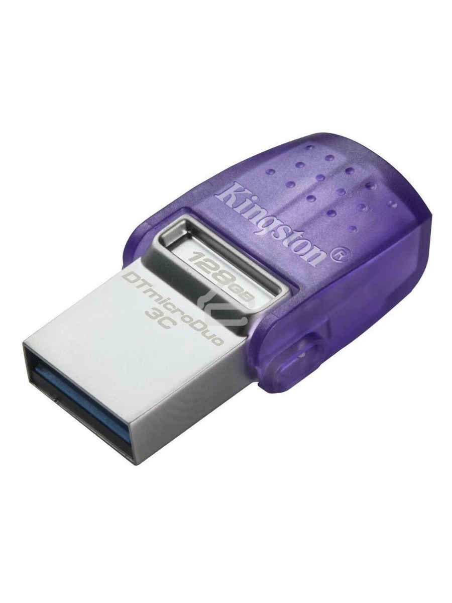 Флеш диск Kingston 128Gb DataTraveler microDuo 3C DTDUO3CG3/128GB USB3.0 фиолетовый