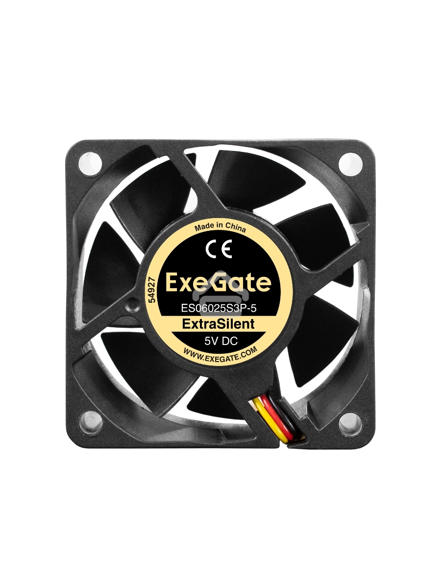 Вентилятор для корпуса ExeGate ExtraSilent ES06025S3P-5 черный, 60 мм, 2300 об/мин, 18 дБ, 3 pin